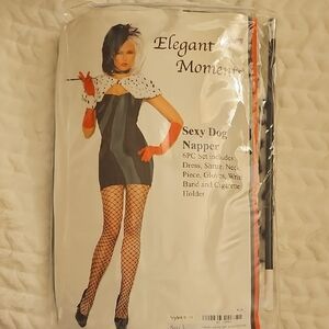 Sexy Dog Napper Costume Set Plus Cruella Wig Halloween